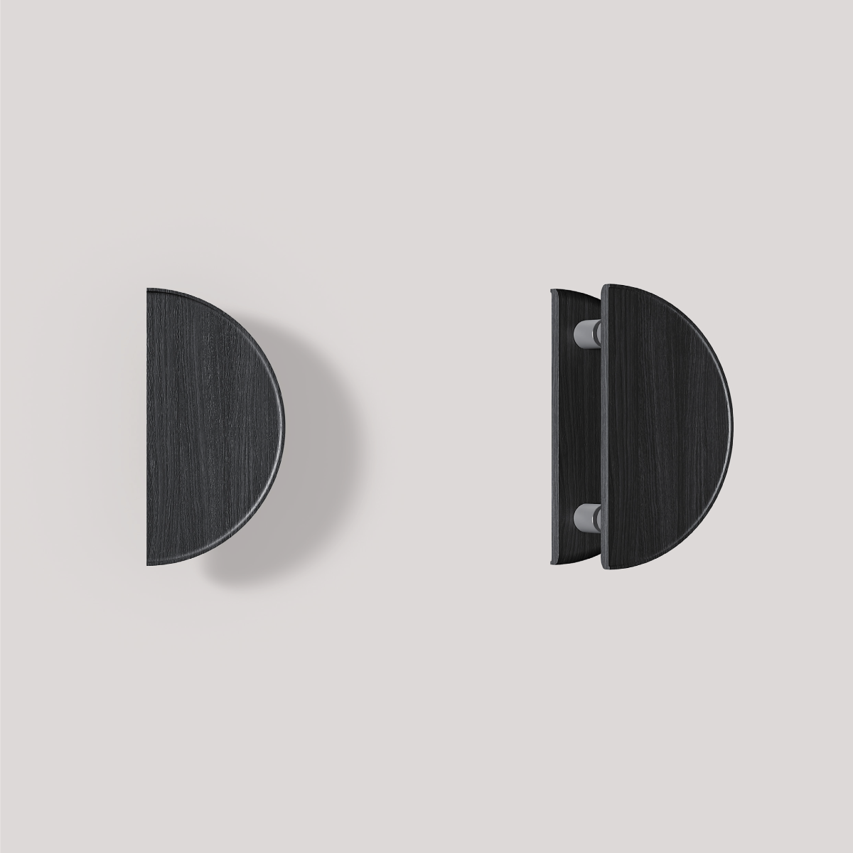 C4200BOK Half Round Black Timber Handle
