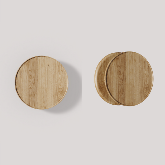 C4100OAK Round Natural Timber Handle